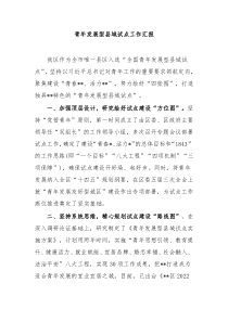 青年发展型县域试点工作汇报