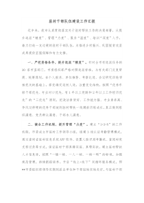 驻村干部队伍建设工作汇报