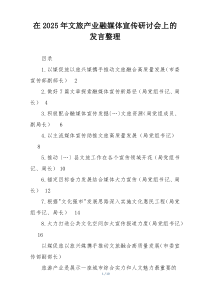 在2025年文旅产业融媒体宣传研讨会上的发言整理