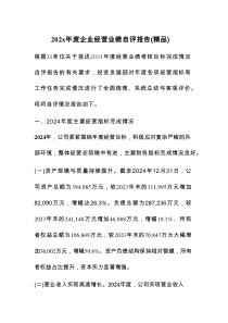 202x年度企业经营业绩自评报告（精品）