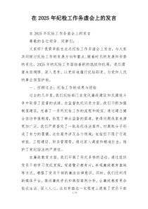 在2025年纪检工作务虚会上的发言