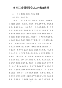 在XXXX分团讨论会议上的发言提纲