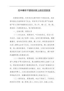 在中青年干部培训班上的交流发言