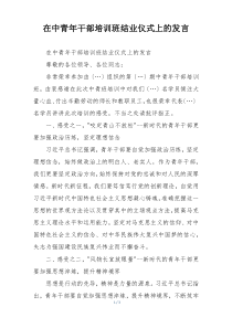 在中青年干部培训班结业仪式上的发言