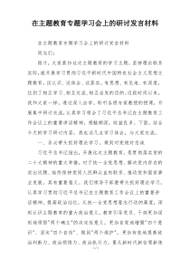 在主题教育专题学习会上的研讨发言材料