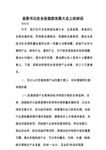 在全县旅游发展大会上的讲话（县委书记）