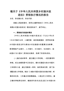 镇关于《中华人民共和国乡村振兴促进法》贯彻执行情况的报告