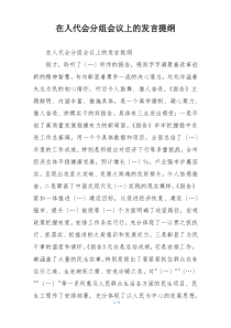 在人代会分组会议上的发言提纲