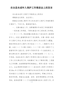 在全县未成年人保护工作推进会上的发言