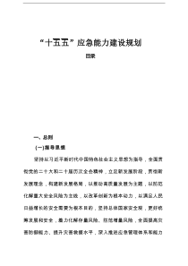 “十五五”应急能力建设规划