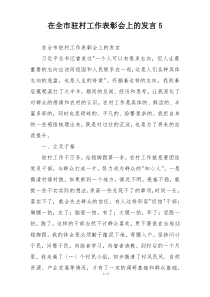 在全市驻村工作表彰会上的发言5