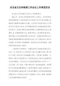 在全省文化和旅游工作会议上作典型发言