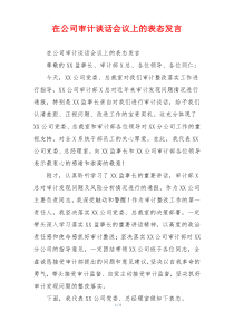 在公司审计谈话会议上的表态发言