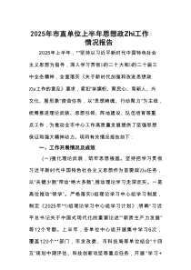 2025年市直单位上半年思想ZZ工作情况报告