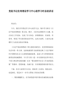 党组书记在局理论学习中心组学习时总结讲话