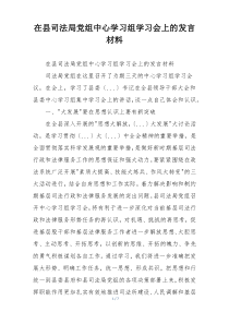 在县司法局党组中心学习组学习会上的发言材料