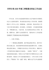 市审计局2025年前三季度意识形态工作总结