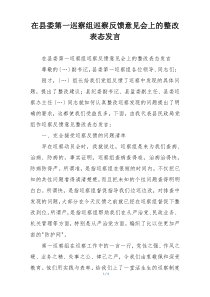 在县委第一巡察组巡察反馈意见会上的整改表态发言