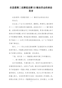 在县委第二巡察组巡察XX镇动员会的表态发言