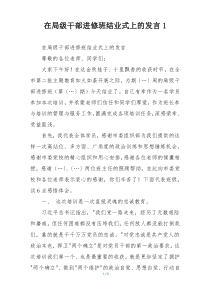 在局级干部进修班结业式上的发言1