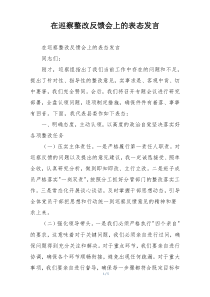 在巡察整改反馈会上的表态发言