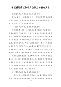 在巡视巡察工作动员会议上的表态发言