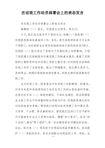 在巡视工作动员部署会上的表态发言
