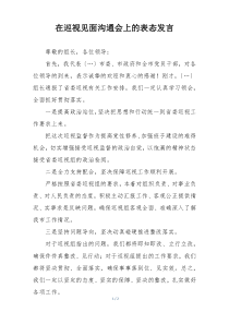 在巡视见面沟通会上的表态发言