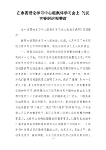 在市委理论学习中心组集体学习会上 的发言提纲巡视整改
