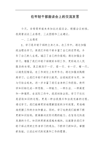 在年轻干部座谈会上的交流发言