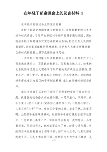 在年轻干部座谈会上的发言材料 2