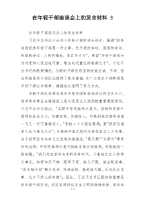 在年轻干部座谈会上的发言材料 3