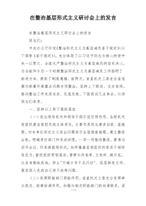 在整治基层形式主义研讨会上的发言