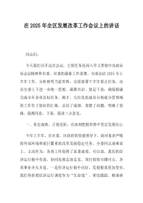 在2025年全区发展改革工作会议上的讲话