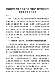 在2025年全市新兴领域“两个覆盖”集中攻坚工作调度推进会上的讲话
