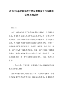 在2025年省委巡视反馈问题整改工作专题推进会上的讲话
