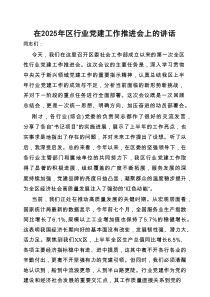在2025年行业党建工作推进会上的讲话（区级）