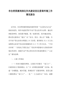 市自然资源局深化作风建设优化营商环境工作情况报告