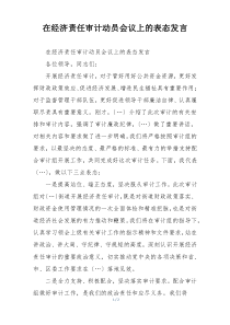 在经济责任审计动员会议上的表态发言