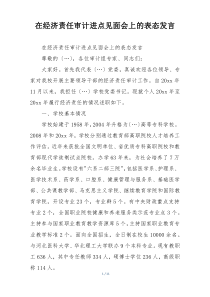 在经济责任审计进点见面会上的表态发言