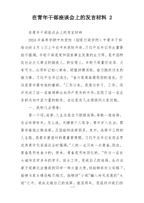 在青年干部座谈会上的发言材料 2