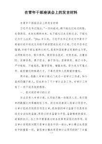 在青年干部座谈会上的发言材料