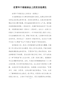 在青年干部座谈会上的发言选调生