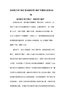 坚定捍卫“两个确立”坚决做到“两个维护”专题研讨发言材料3篇
