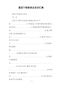 基层干部座谈会发言汇集