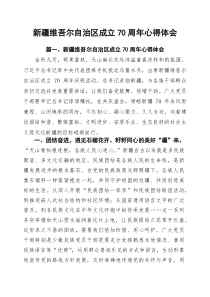 (10篇)新疆维吾尔自治区成立70周年心得体会（精选集锦）