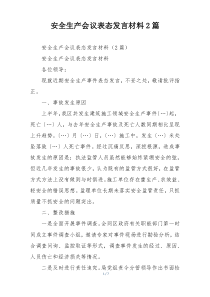 安全生产会议表态发言材料2篇
