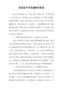 安全生产月交流研讨发言
