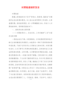 对照检查剖析发言