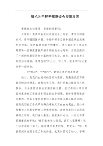 局机关年轻干部座谈会交流发言